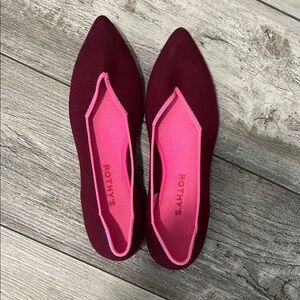 Rothy's Burgundy and Pink Loafers